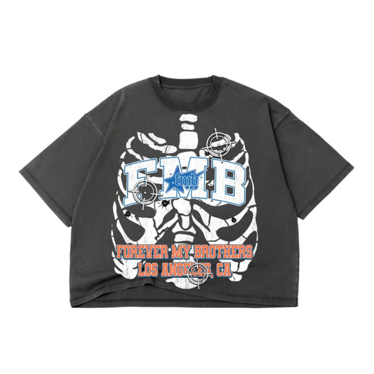 SKELETON CROPPED OVERSIZED TEE